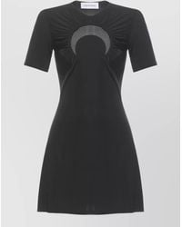 Marine Serre - Viscose Dress Moon Cutout Round Neckline - Lyst