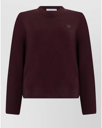 Maison Kitsuné - Wool Crew Neck Long Sleeve Sweater - Lyst