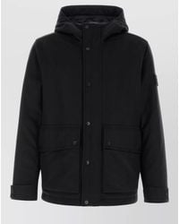 Stone Island - Wool Blend Padded Coat - Lyst