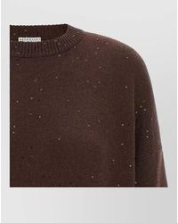 Brunello Cucinelli - Cashmere Silk Sequined Crew Neck Sweater - Lyst