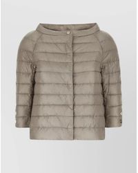 Herno - Quilted 3/4 Sleeves Lightweight Down Jacket - Lyst