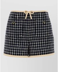 Valentino Garavani - Tweed Shorts Checked Pattern Contrast Trim - Lyst
