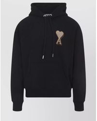 Ami Paris - Hoodie Sweatshirt With Drawstring And Pocket - Lyst