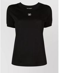 Dolce & Gabbana - T-Shirt With Shimmering Logo - Lyst