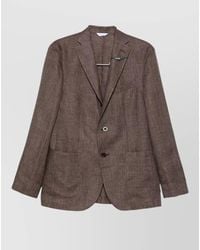Boglioli - Linen Double Breasted Jacket Notch Lapels - Lyst