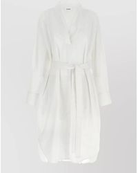 Nude - Shirt Dress Belted Waist Buttoned Cuffs - Lyst