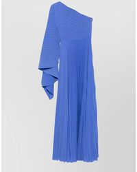 Solace London - One Shoulder Asymmetric Pleated Maxi Dress - Lyst