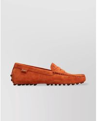 Tod's - Suede Moccasin Penny Strap Rubber Loafers - Lyst