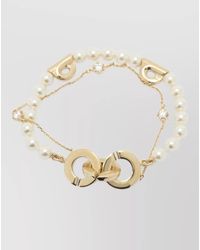 Ferragamo - Double Strand Bracelet Pearls And Rings - Lyst