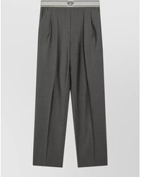 Versace - Wool Mohair Pleated Straight-Leg Tailored Trousers - Lyst