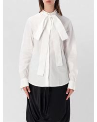 7 For All Mankind - Bow-Tie Neck Button-Up Blouse - Lyst