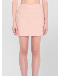 Celine - Wool Blend Textured Mini A-Line Skirt - Lyst