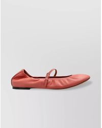 Lanvin - Leather Logo Print Ballerina Flats - Lyst