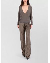 Rick Owens - Virgin Wool V-Neck Knitted Top - Lyst