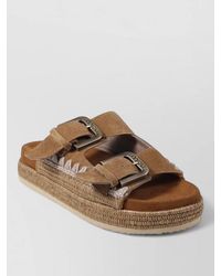 Mou - Leather Two Buckle Sandals - Lyst