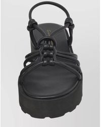 Gianvito Rossi - Leather Knot-Detail Flatform Sandals - Lyst