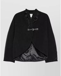 forte_forte - Cropped Bead-Embellished V-Neck Jacket - Lyst