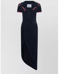Vivienne Westwood - Midi Dress Polo Collar Asymmetrical Hem - Lyst