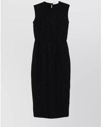 Harris Wharf London - Cotton Gathered Midi Dress - Lyst