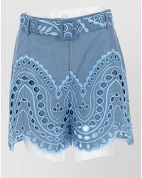 Charo Ruiz - Dune Shorts Belt Loops Embroidered Eyelets - Lyst