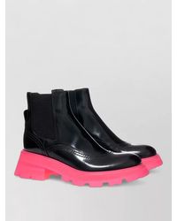 McQueen - Leather Platform Chelsea Boots - Lyst