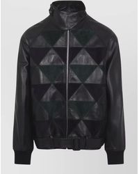 Lanvin - Calf Leather Intarsia Bomber Jacket - Lyst