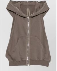 Rick Owens - Ribbed Hem Sleeveless Hoodie - Lyst