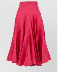 Tory Burch - Flared High Waist Silk Skirt - Lyst