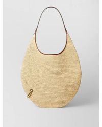 Tory Burch - Pierced Raffia Shoulder Bag Large Size - Lyst
