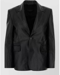 Balenciaga - Calf Leather Single-Breasted Leather Jacket - Lyst