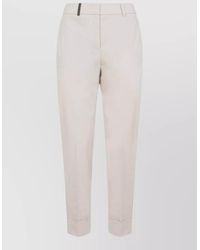 Peserico - Cotton Straight-Leg Tailored Trousers - Lyst
