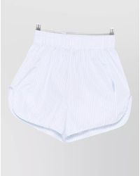 Ermanno Scervino - Cotton Shorts Curved Hem Striped Design - Lyst