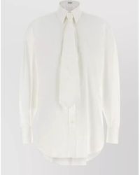 Brunello Cucinelli - Cotton Poplin Long-Sleeve Shirt With Removable Tie - Lyst
