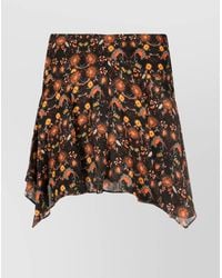Isabel Marant - Silk Floral-Print High-Rise Asymmetric Mini Skirt - Lyst