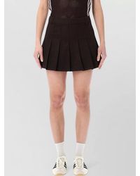 adidas Originals - Cotton Twill Pleated Mini Skirt - Lyst