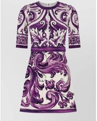 Dolce & Gabbana - Short Printed Dress - Lyst