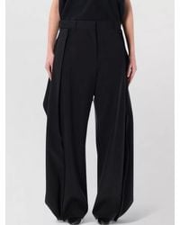 Loewe - Wide Leg Wool Trousers Detachable Flaps - Lyst