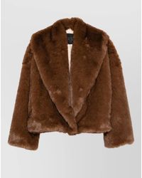 BB COUTURE - Faux Fur Shawl Collar Boxy Jacket - Lyst