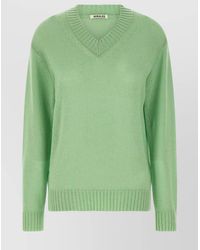AURALEE - Cashmere V-Neck Long-Sleeve Jumper - Lyst