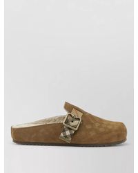 Burberry - Urchin Checkered Pattern Clogs Textured Sole - Lyst