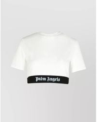 Palm Angels - Cotton Logo Cropped T-Shirt - Lyst