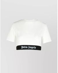 Palm Angels - Cotton Logo-Band Cropped T-Shirt - Lyst
