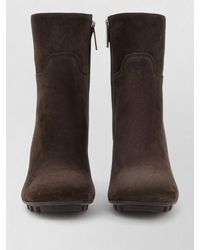 Hogan - Suede Ankle Boots Round Toe Block Heel - Lyst