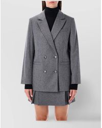 A.P.C. - Wool-Blend Double-Breasted Blazer - Lyst