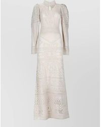 Isabel Marant - Crochet Turtleneck Long-Sleeve Maxi Dress - Lyst