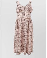 Lardini - Leopard-Print Sleeveless V-Neck Midi Dress - Lyst