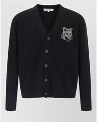 Maison Kitsuné - Merino Wool V-Neck Buttoned Cardigan - Lyst