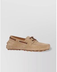 Tod's - Suede Leather Lace-Up Loafers - Lyst