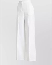 Pinko - High Waist Wide Leg Trousers Back Pockets - Lyst