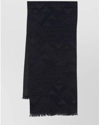 Emporio Armani - Wool Scarf Logo Pattern - Lyst